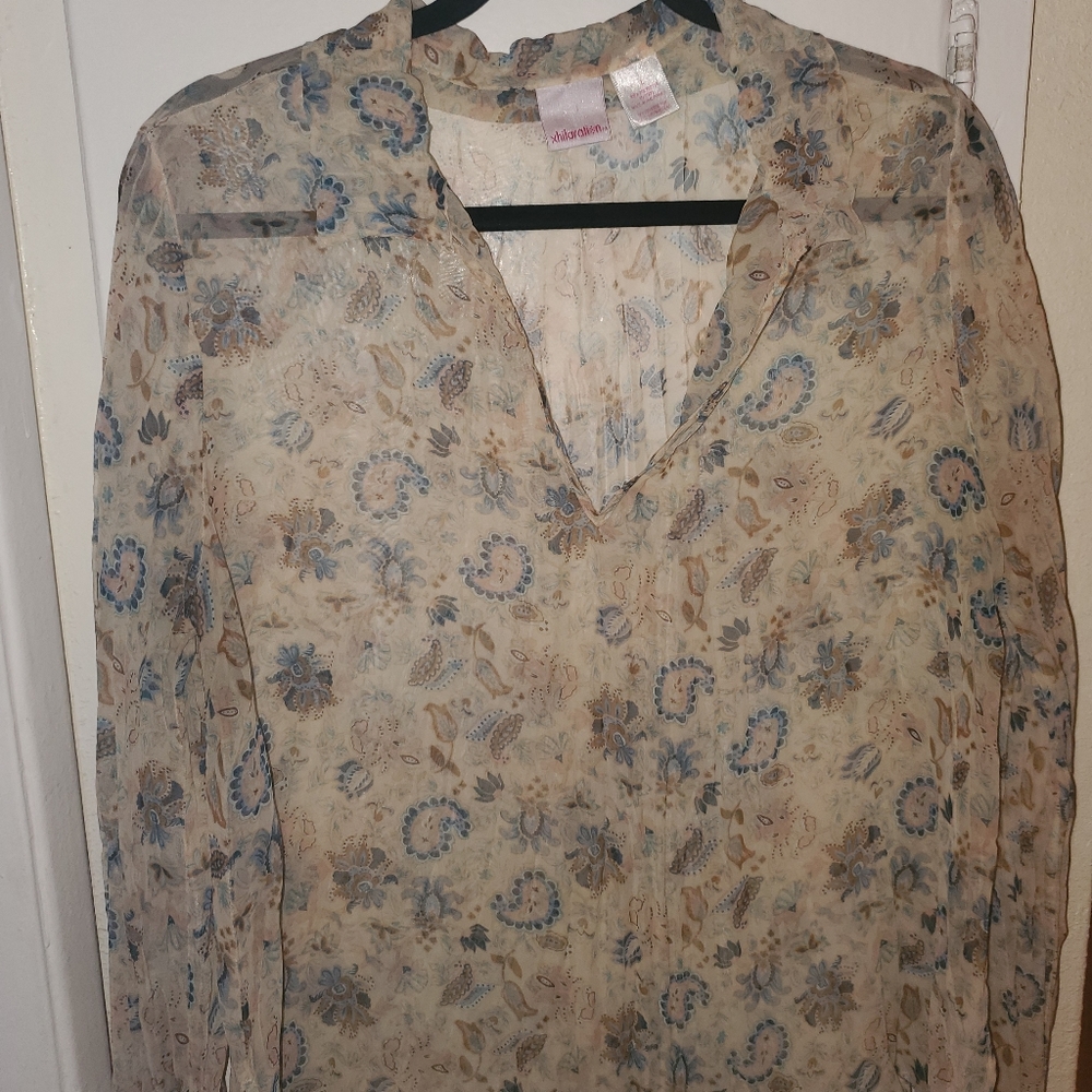 Shear Xhilaration Blouse with bell sleeves